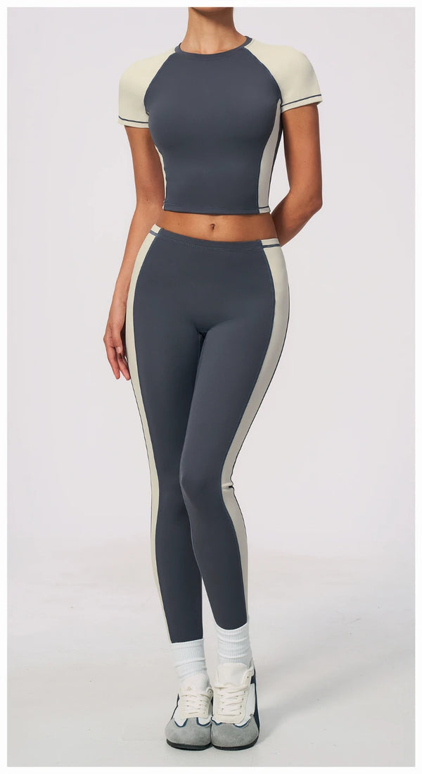 SPARK High Waist Color Block Peach Lift Butt Yoga Leggings ZC2567