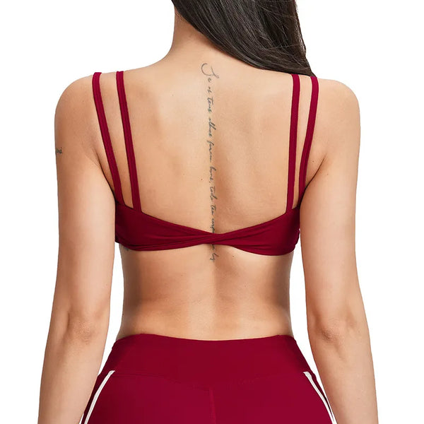 SPARK Double Shoulder Strap Back Irregular Yoga Fitness Bra ZC5079