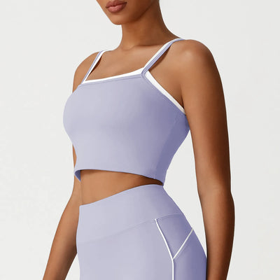 SPARK Fake Two-Piece Square Neck Yoga Tank Top YG2535