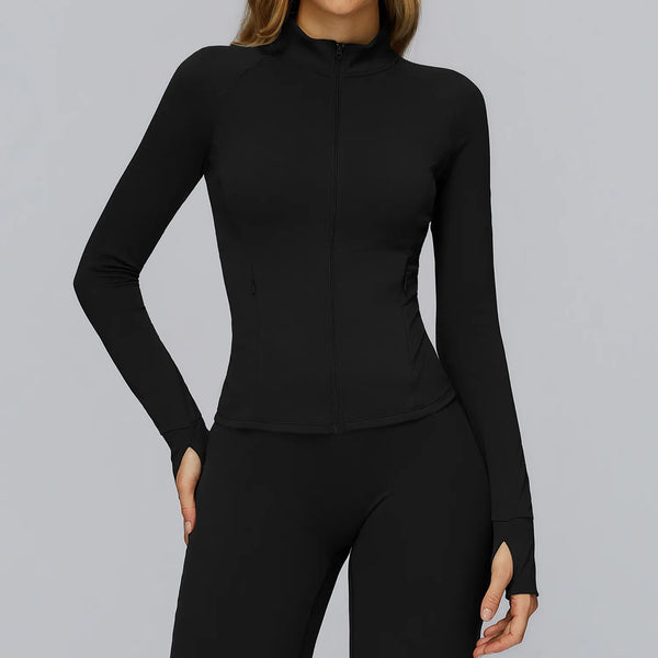 SPARK Yoga Long-sleeved Zip-up Pocket Jacket For Women ZC4510