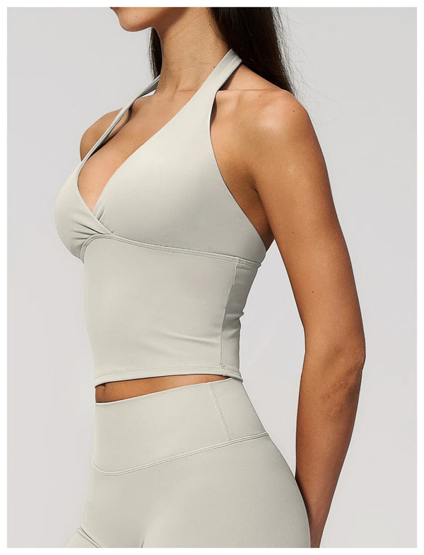 SPARK Women's Halter Deep V-neck Yoga Tank Top ZC4208