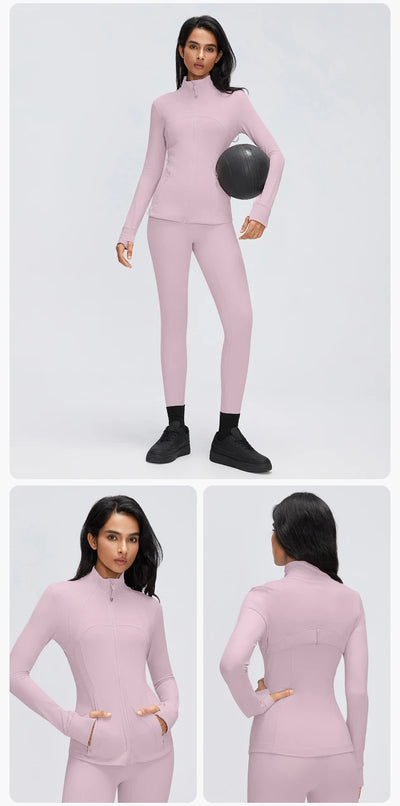 SPARK Women's Slim-Fit Zip-Up Yoga Jacket DQ26110