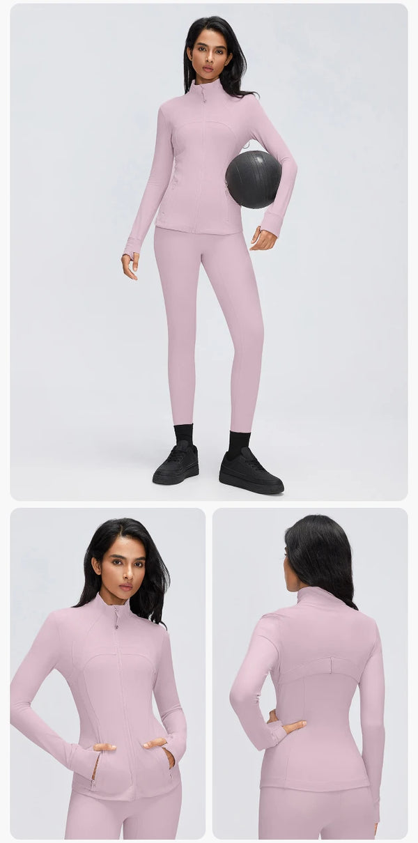 SPARK Women's Slim-Fit Zip-Up Yoga Jacket DQ26110