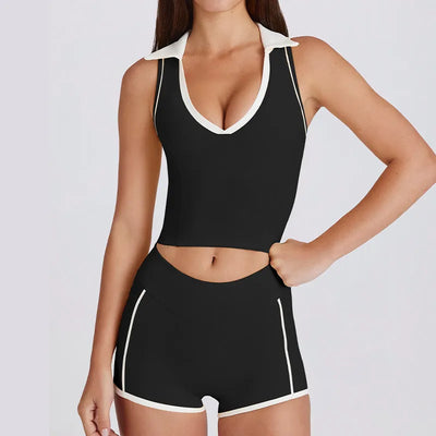SPARK V-shaped Polo Collar Running Pilates Fitness Vest QY6537