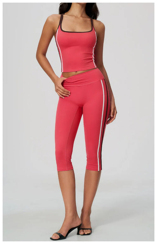 SPARK Women’s Color-Block Crossover Backless Workout Tank Top ZC2578