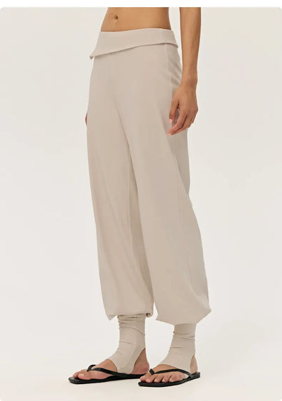 SPARK Women's Irregular Button Waist Wide Leg Pants DS126128