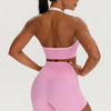 SPARK Sexy Backless Workout Set for Women YEL62718+62419