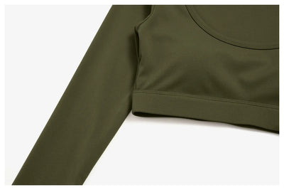 SPARK Women's U-Neck Long-Sleeve Crop Yoga Top ZC9599