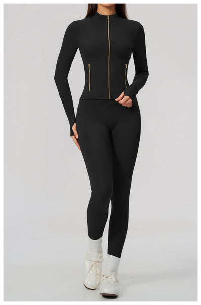 SPARK Women's New Slim-Fit Brushed Stretch Zip-Up Yoga Jacket ZC5529