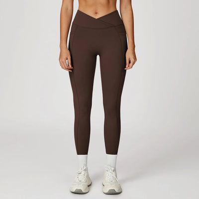 SPARK Cross High Waist Yoga Pants With Pockets For Women ZC2030