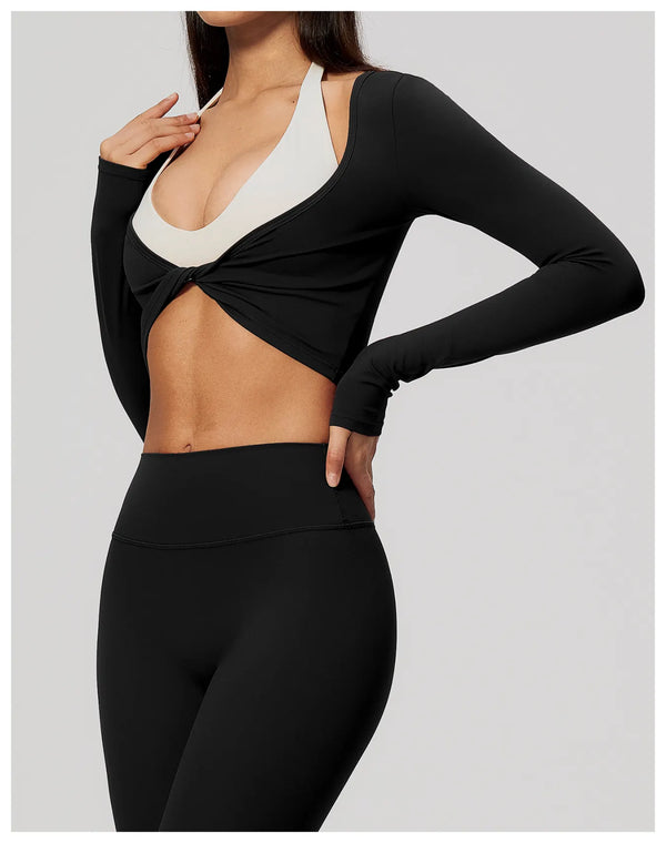 Spark Women's Long Sleeve Cropped Yoga Top ZC5529