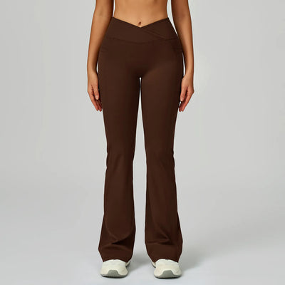 SPARK Cross High Waist Flared Pants for Women ZC2030