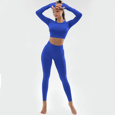 SPARK Seamless Long Sleeve Yoga Fitness Two Piece Set YB1870