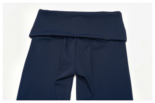 SPARK Women's Contrast Color Foldable Waist Capris Pants For Women ZC3588