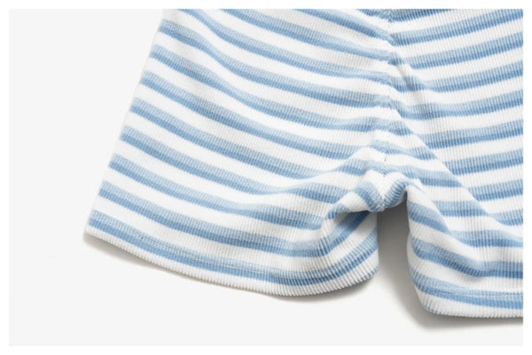 SPARK Women's Striped Fold-Over Waist Yoga Shorts ZC4556