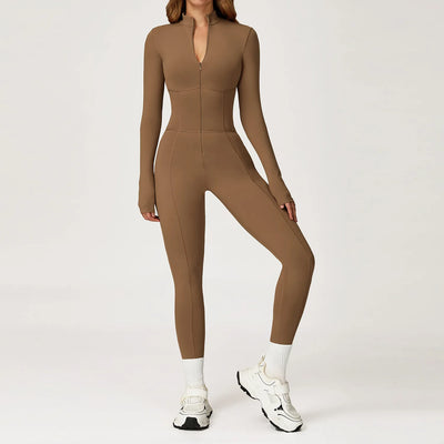 SPARK Plush Warm Stand Collar Zipper Long-sleeved Jumpsuit ZC5050