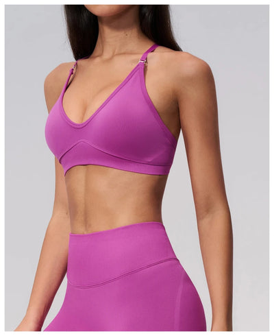 SPARK Seamless Ribbed 3-Way Convertible Yoga Sports Bra ZC3597