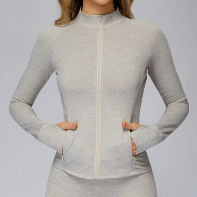 SPARK Brushed Long Sleeve Zip Pocket Jacket For Women ZC4510