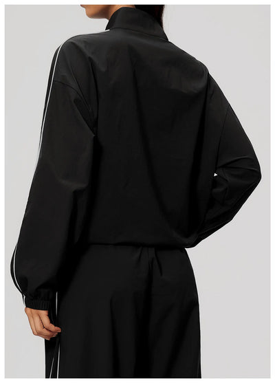 SPARK Women’s Color-Block Stand-Collar Zip-Up Jacket ZC3616-1