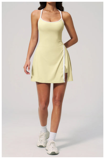SPARK Naked-Feel Fitness Tennis Dress with Built-in Shorts ZC2134