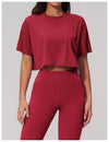 SPARK New Crew-Neck Loose Cropped Athletic Yoga Fitness T-Shirt ZC3091-2