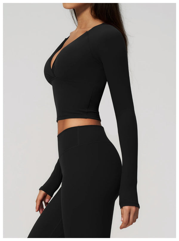 SPARK Women's Slim-Fit Long-Sleeve Yoga Top ZC4208