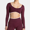 SPARK Fake Two Pieces Fitness Cropped Top RXW3006