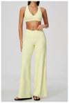 SPARK Women's Naked-Feel Cross Waist Yoga Wide Leg Pants ZC2588