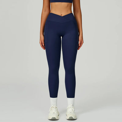 SPARK Cross High Waist Yoga Pants With Pockets For Women ZC2030