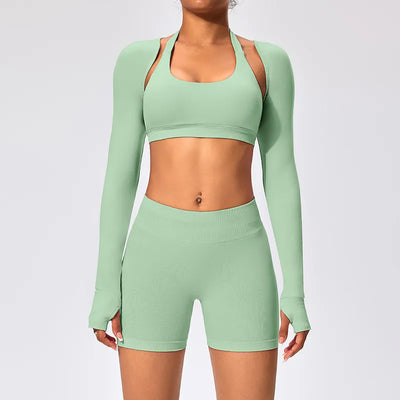 SPARK Women's Thin Smock with Open Back Fitness Cropped Top RX2376