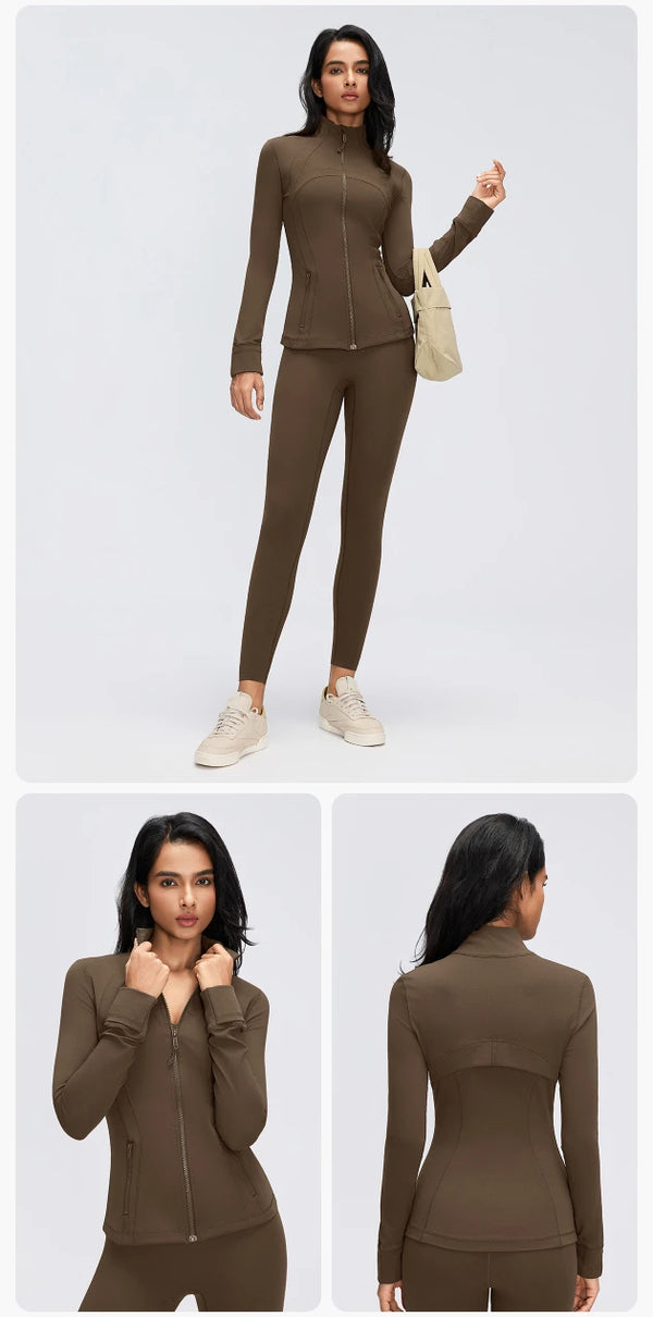 SPARK Women's Slim-Fit Zip-Up Yoga Jacket DQ26110