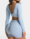 SPARK Fake Two Pieces Fitness Cropped Top RXW3006