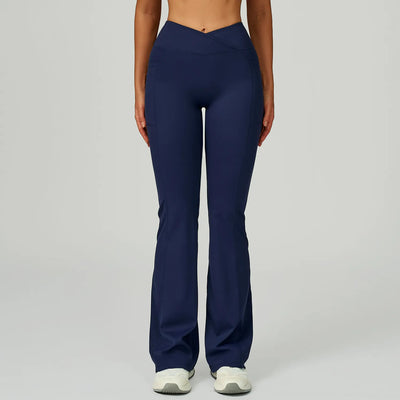 SPARK Cross High Waist Flared Pants for Women ZC2030
