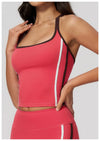 SPARK Women’s Color-Block Crossover Backless Workout Tank Top ZC2578