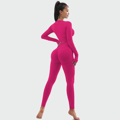 SPARK Seamless Long Sleeve Yoga Fitness Two Piece Set YB1870