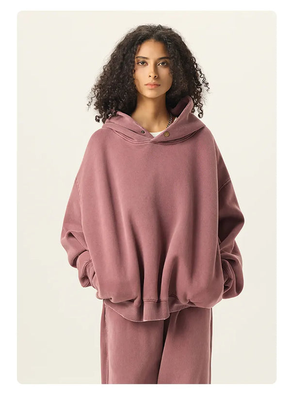 SPARK Unisex Washed-Style Plush-Lined Sweatshirt Set PL8305