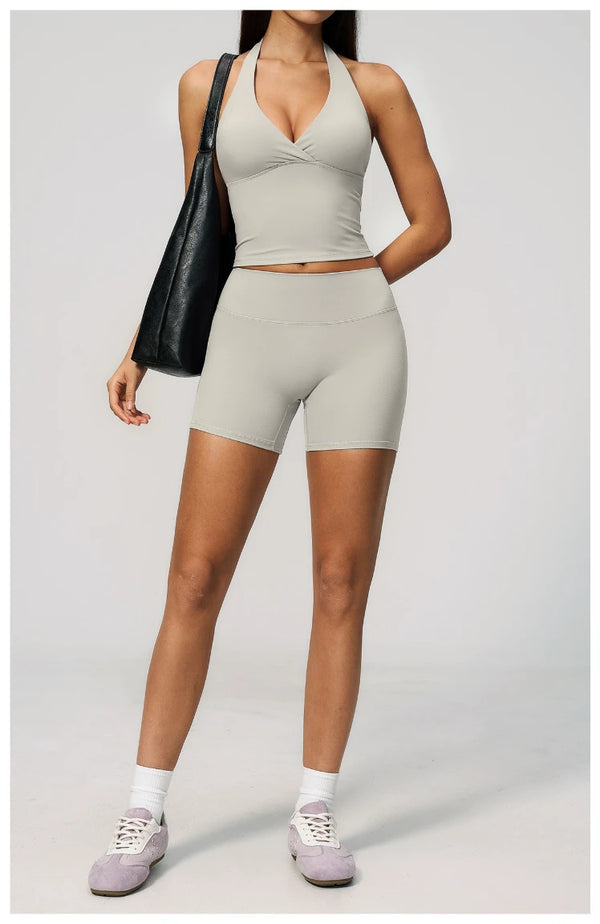 SPARK Women's Halter Deep V-neck Yoga Tank Top ZC4208