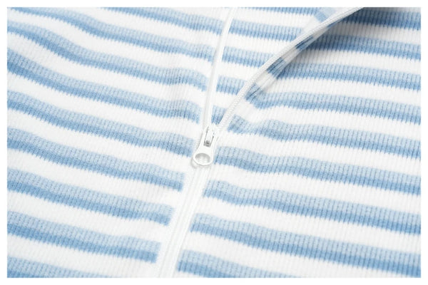 SPARK Women's New Slim-Fit Cropped Striped Fitness Jacket ZC4556