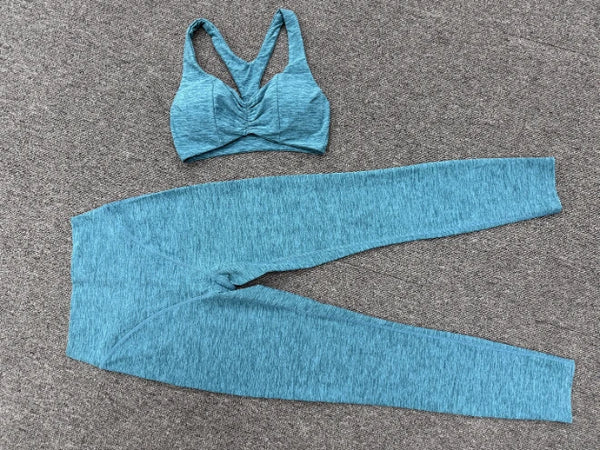 SPARK Ruched Sports Bra & High-Waisted Workout Set TF9291