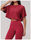 SPARK New Crew-Neck Loose Cropped Athletic Yoga Fitness T-Shirt ZC3091-2