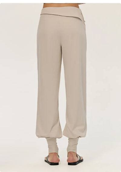 SPARK Women's Irregular Button Waist Wide Leg Pants DS126128