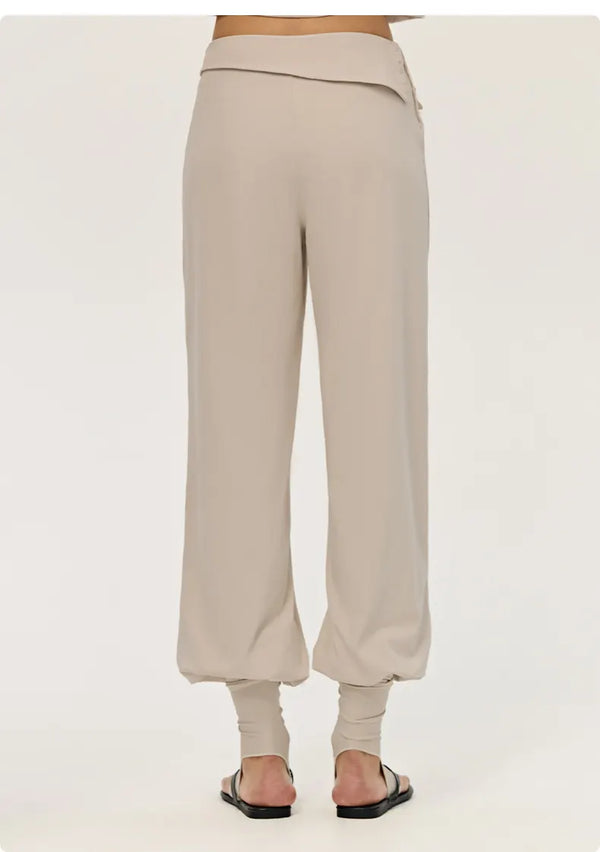 SPARK Women's Irregular Button Waist Wide Leg Pants DS126128
