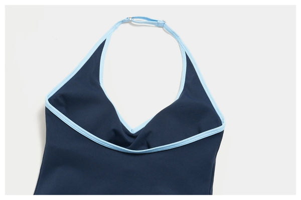 SPARK Color-block V-neck Halter Yoga Tank Top ZC9639