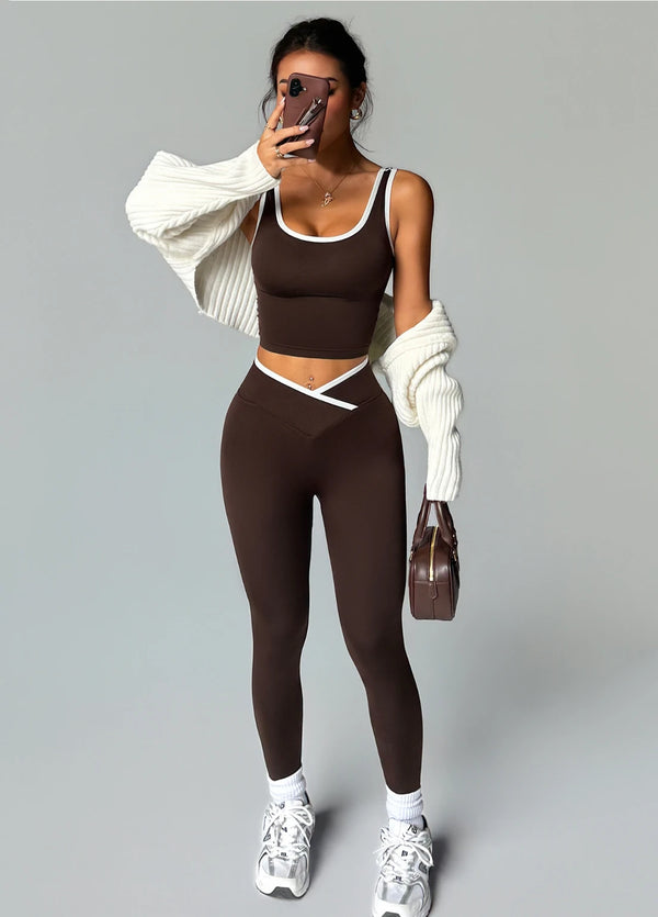 SPARK Seamless Women's Tank Top Yoga Two-piece Set ZJ520