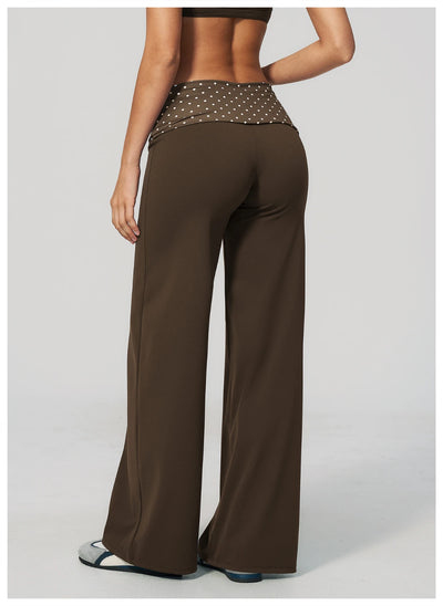 SPARK Retro Polka Dot Fold-Over Yoga Pants ZC4549