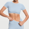 SPARK Contrast Color Short-Sleeve Yoga Tops RX6008