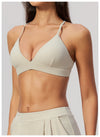 SPARK Women's Brushed V-Neck Cross-Back Yoga Bra ZC8793