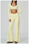 Spark Women's 2-in-1 Halter Long Sleeve Yoga Crop Top ZC2588