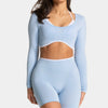 SPARK Fake Two Pieces Fitness Cropped Top RXW3006