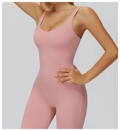 SPARK Butterfly Back Yoga Flared Jumpsuit For Women ZC9506